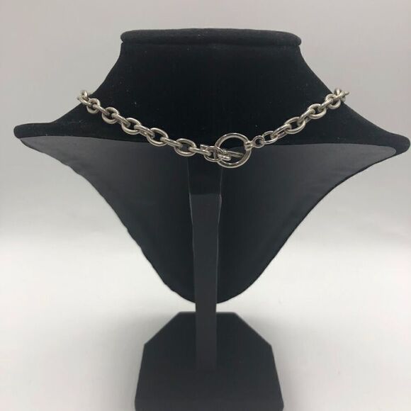 Vintage Bali Style Silver Tone Square Statement Necklace and Pierced Earring Set - Picture 7 of 16